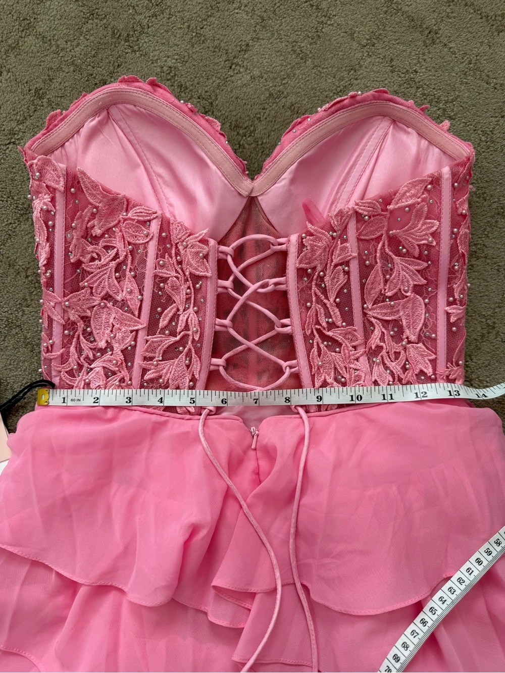 Strapless Ruffle Prom Dress - Picture 11 of 11